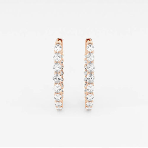 Oval Lab Grown Diamond Inside Out Hoop Earrings