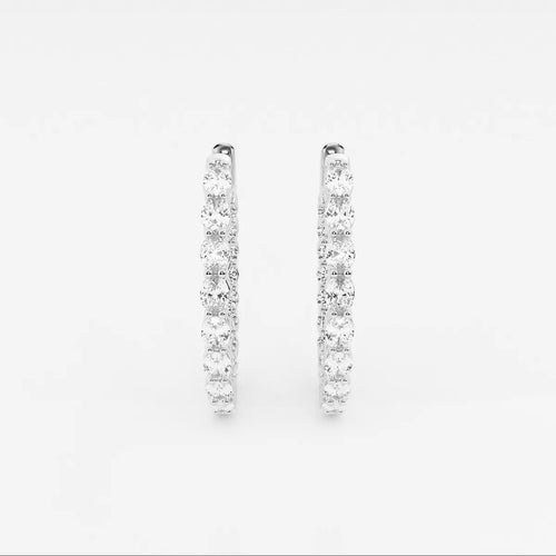 Oval Lab Grown Diamond Inside Out Hoop Earrings