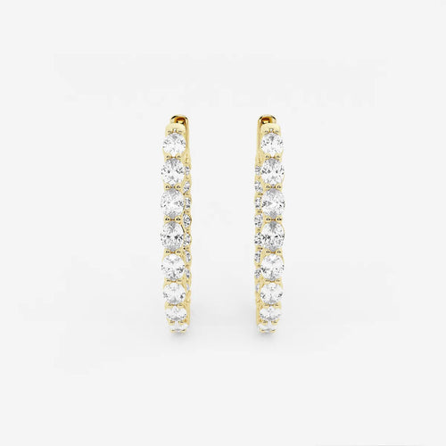 Oval Lab Grown Diamond Inside Out Hoop Earrings