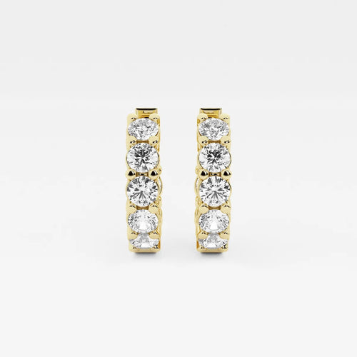 Round Lab Grown Diamond Huggie Hoop Earrings