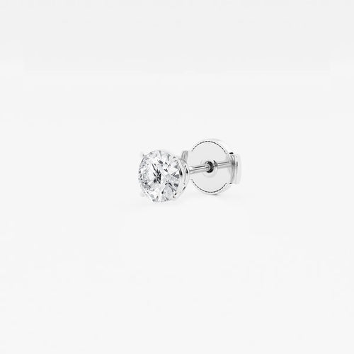 Round Colorless Lab Grown Diamond Certified Single Stud Earring