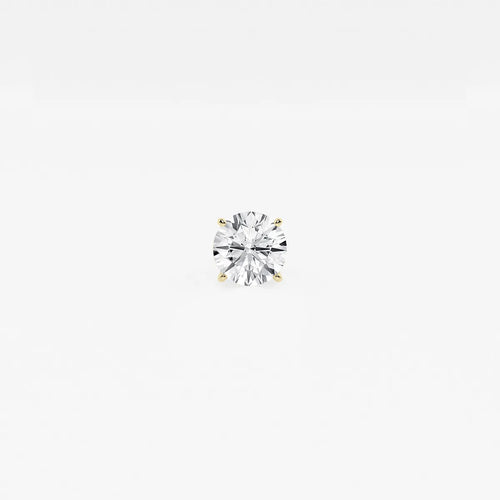Round Colorless Lab Grown Diamond Certified Single Stud Earring