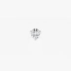 Round Colorless Lab Grown Diamond Three Prong Martini Single Stud Earring
