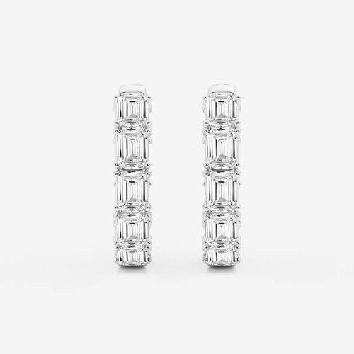 Emerald Lab Grown Diamond Inside Out Hoop Earrings