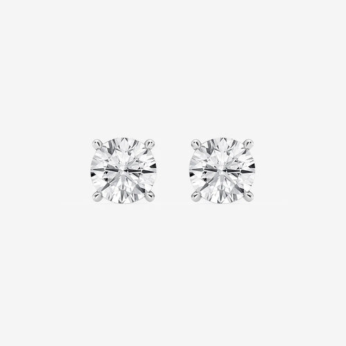 Round Lab Grown Diamond Hidden Halo Stud Earrings