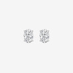 Oval Lab Grown Diamond Hidden Halo Stud Earrings