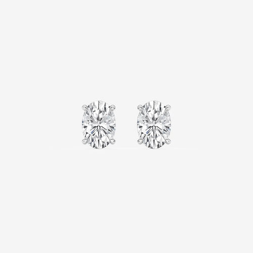Oval Lab Grown Diamond Hidden Halo Stud Earrings