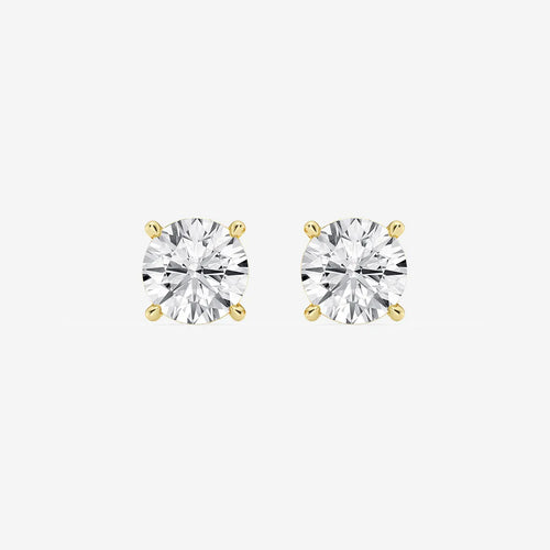 Round Lab Grown Diamond Hidden Halo Stud Earrings