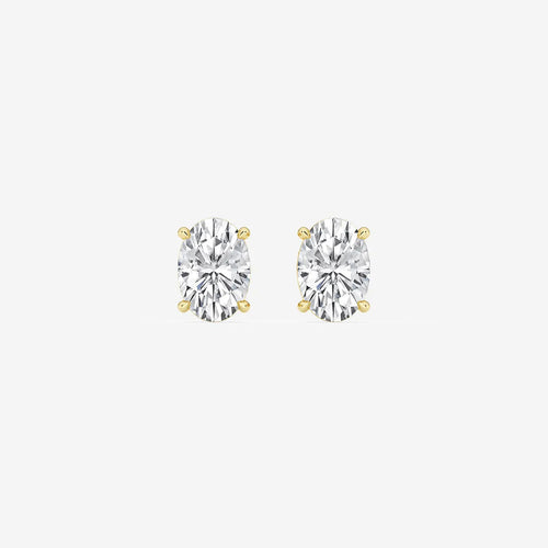 Oval Lab Grown Diamond Hidden Halo Stud Earrings