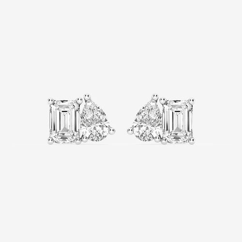 Emerald and Pear Stud Earrings