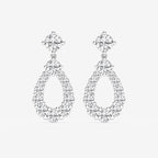 Round Lab Grown Diamond Graduated Shared Prong Drop Earrings