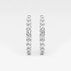 Emerald Lab Grown Diamond Inside Out Hoop Earrings