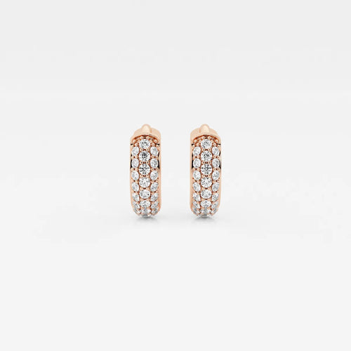 Round Lab Grown Diamond Second Piercing Huggie Hoop Earrings