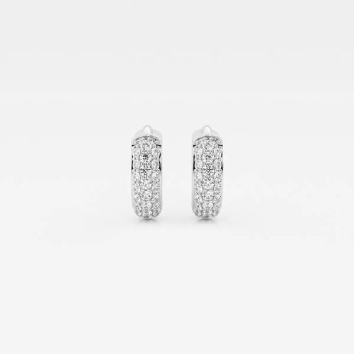 Round Lab Grown Diamond Second Piercing Huggie Hoop Earrings