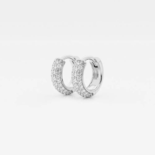 Round Lab Grown Diamond Second Piercing Huggie Hoop Earrings