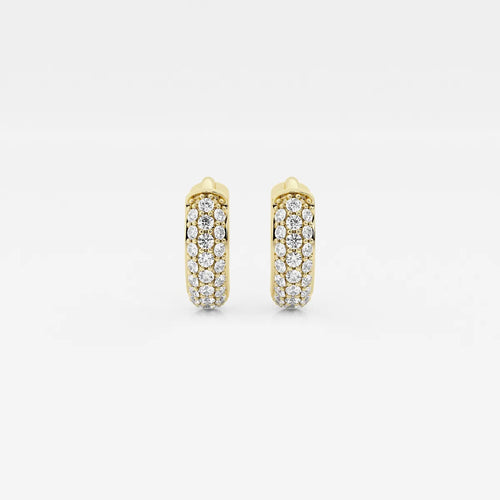 Round Lab Grown Diamond Second Piercing Huggie Hoop Earrings