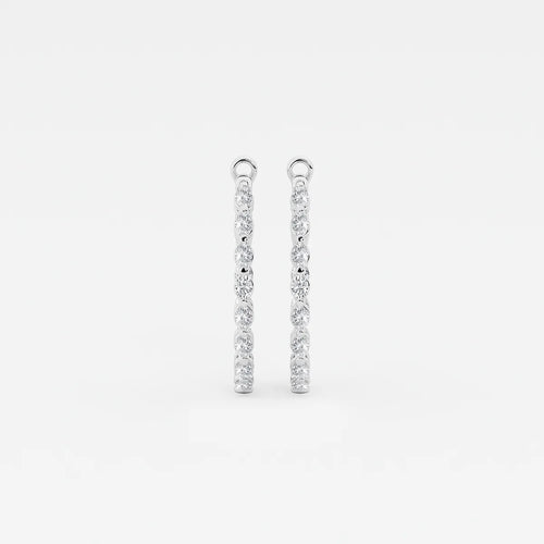 Oval Lab Grown Diamond Inside Out Hoop Earrings