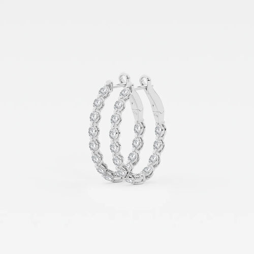 Oval Lab Grown Diamond Inside Out Hoop Earrings