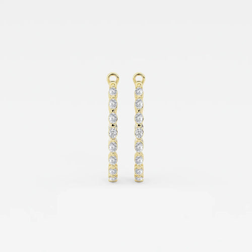 Oval Lab Grown Diamond Inside Out Hoop Earrings