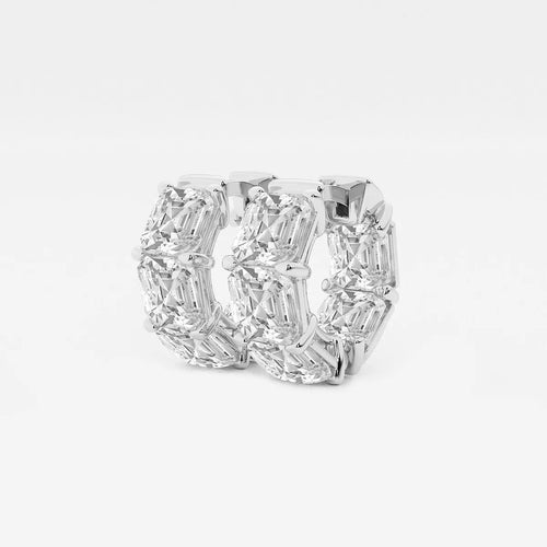Asscher Lab Grown Diamond Huggie Hoop Earrings