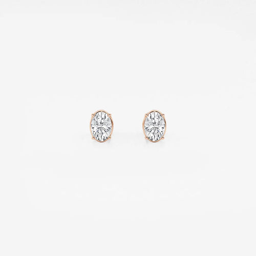 Oval Lab Grown Diamond Solitaire Certified Stud Earrings