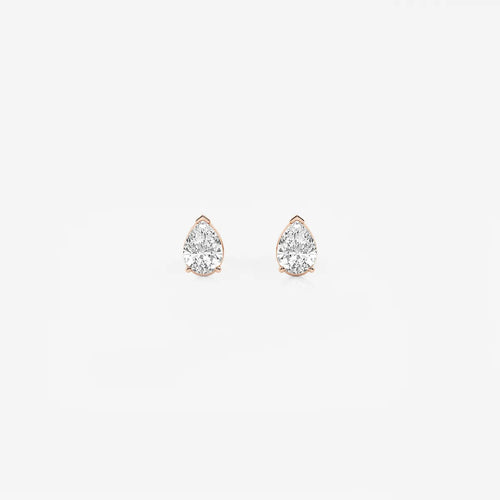 Pear Lab Grown Diamond Solitaire Certified Stud Earrings