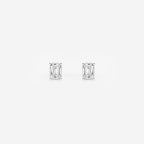 Emerald Lab Grown Diamond Solitaire Certified Stud Earrings