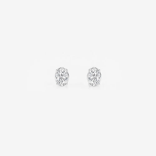 Oval Lab Grown Diamond Solitaire Certified Stud Earrings