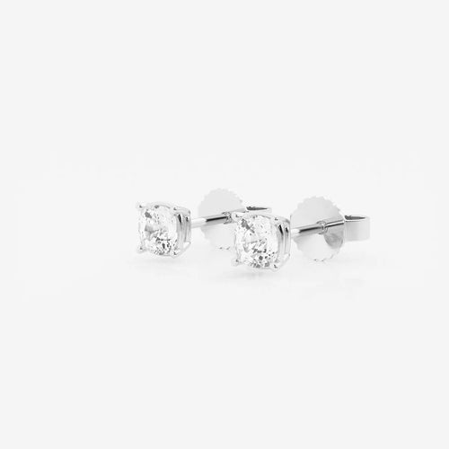 Cushion Lab Grown Diamond Solitaire Certified Stud Earrings