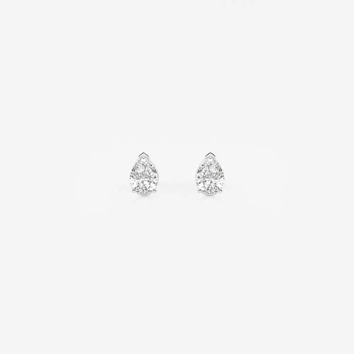 Pear Lab Grown Diamond Solitaire Certified Stud Earrings