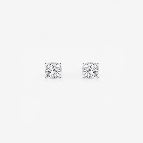 Cushion Lab Grown Diamond Solitaire Certified Stud Earrings