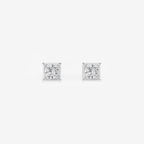 Princess Lab Grown Diamond Solitaire Certified Stud Earrings