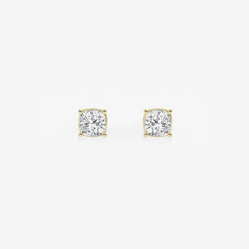 Cushion Lab Grown Diamond Solitaire Certified Stud Earrings