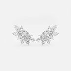 Pear & Marquise Lab Grown Diamond Cluster Earrings