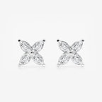 Marquise Lab Grown Diamond Flower Stud Earrings