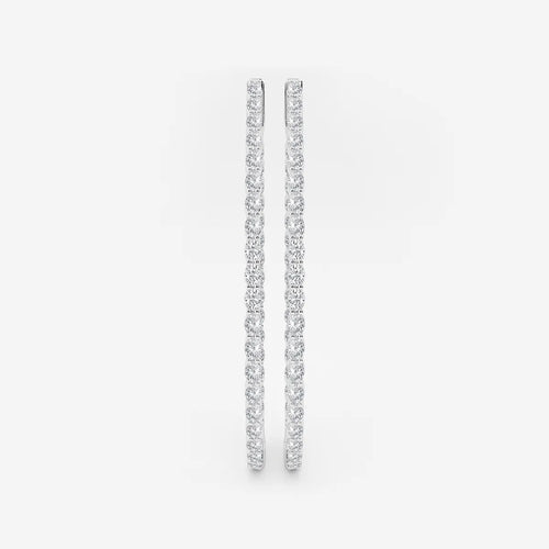 Oval Lab Grown Diamond Inside Out Hoop Earrings