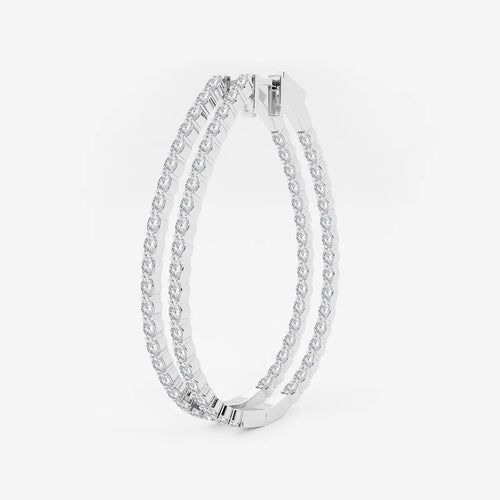 Oval Lab Grown Diamond Inside Out Hoop Earrings