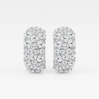Round Lab Grown Diamond Cluster Huggie Hoop Earrings