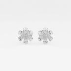 Round & Pear Lab Grown Diamond Flower Earrings