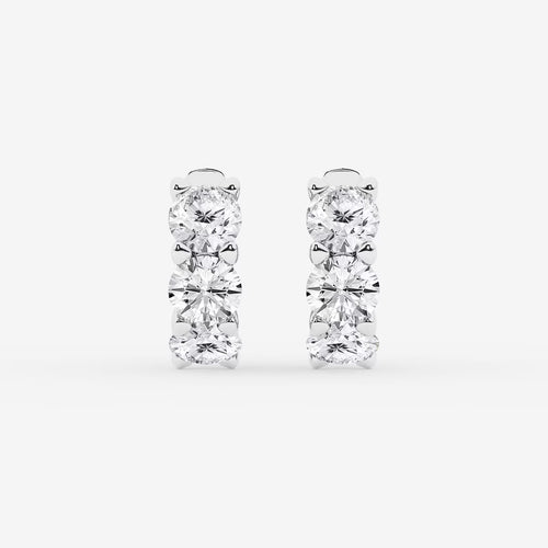 Round Lab Grown Diamond Huggie Hoop Earrings