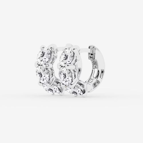 Round Lab Grown Diamond Huggie Hoop Earrings