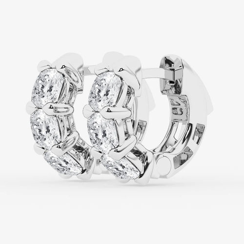 Cushion Lab Grown Diamond Huggie Hoop Earrings