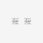 Round Lab Grown Diamond Side Stone Stud Earrings