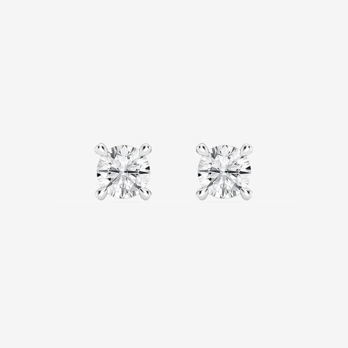 Round Lab Grown Diamond Side Stone Stud Earrings