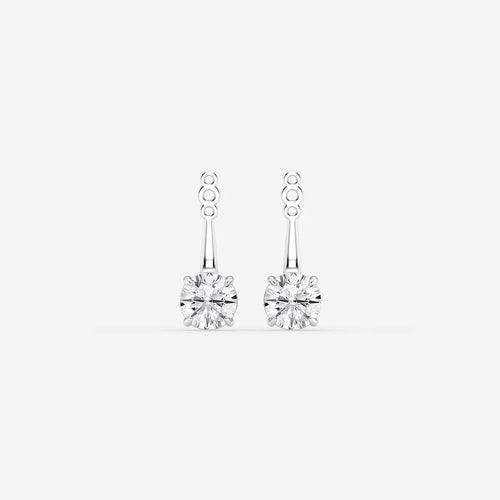 Round Lab Grown Diamond Drop Earring Jackets