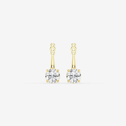 Round Lab Grown Diamond Drop Earring Jackets