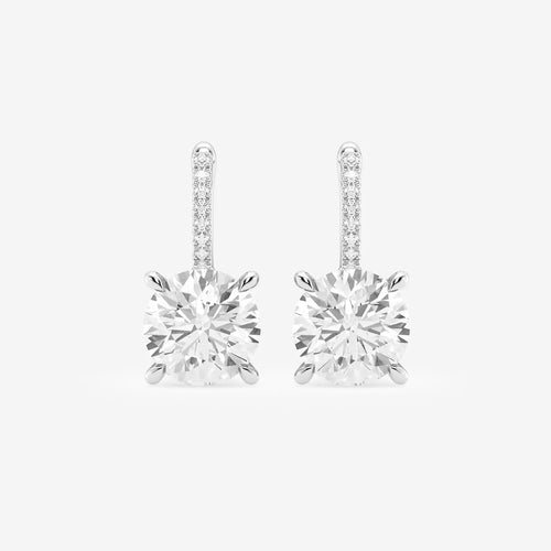 Round Lab Grown Diamond Drop Earrings