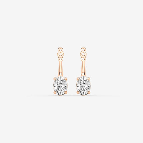 Oval Lab Grown Diamond Drop Earring Jackets