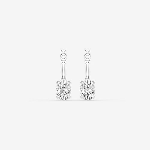 Oval Lab Grown Diamond Drop Earring Jackets