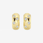 Round Lab Grown Diamond Huggie Hoop Earrings